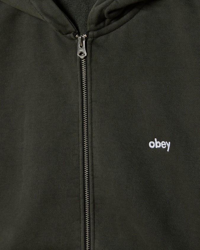 Толстовка Obey Lowercase Pigment Zip Hood